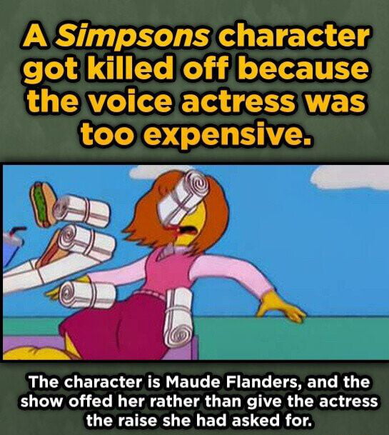 A Simpsons character CTBUA B ICT i EE T the voice actress was LTI S ALK ETEIS CLARN G BT N S EL T CYORET T K A 1 show offed her rather than give the actress L ENETECRS N BT IE S G R T4