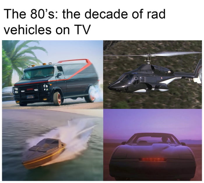 The 80s the decade of rad vehicleson TV