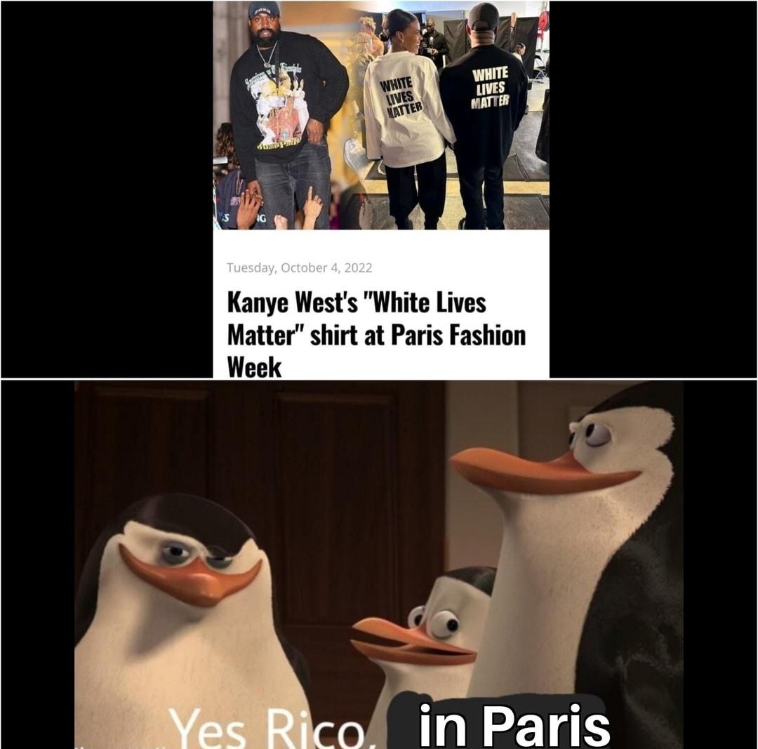 Kanye Wests White Lives Matter shirt at Paris Fashion Week 4 in Paris