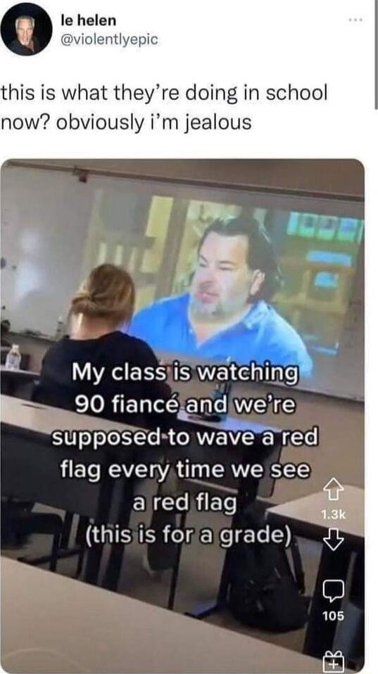 le helen violentlyepic this is what theyre doing in school now obviously im jealous My classjis watching ELRENESE VIS YSUpposed to wavea red HET RV YA T RV CICERCE R LGSR TAE o Ta IRy 5