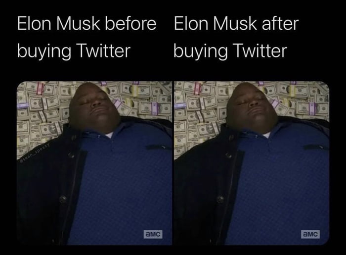 Elon Musk before Elon Musk after oW lale WAV ETS buying Twitter