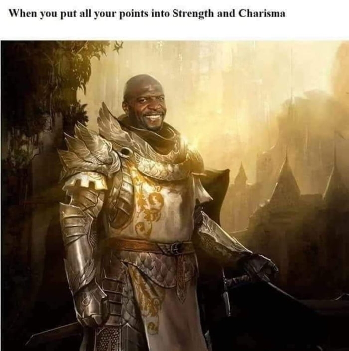 When you put all your points into Strength and Charisma