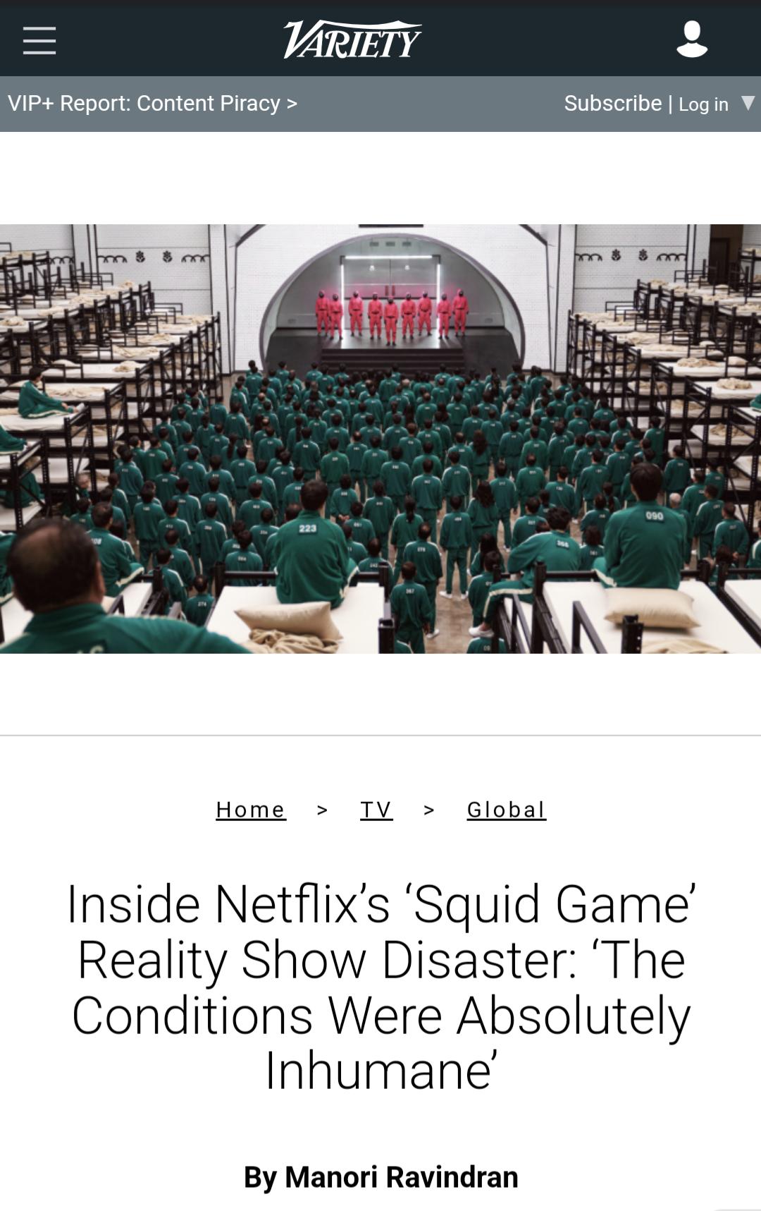 VIP Repor Subscribe Login Home IV Global Inside Netflixs Squid Game Reality Show Disaster The Conditions Were Absolutely Inhumane By Manori Ravindran