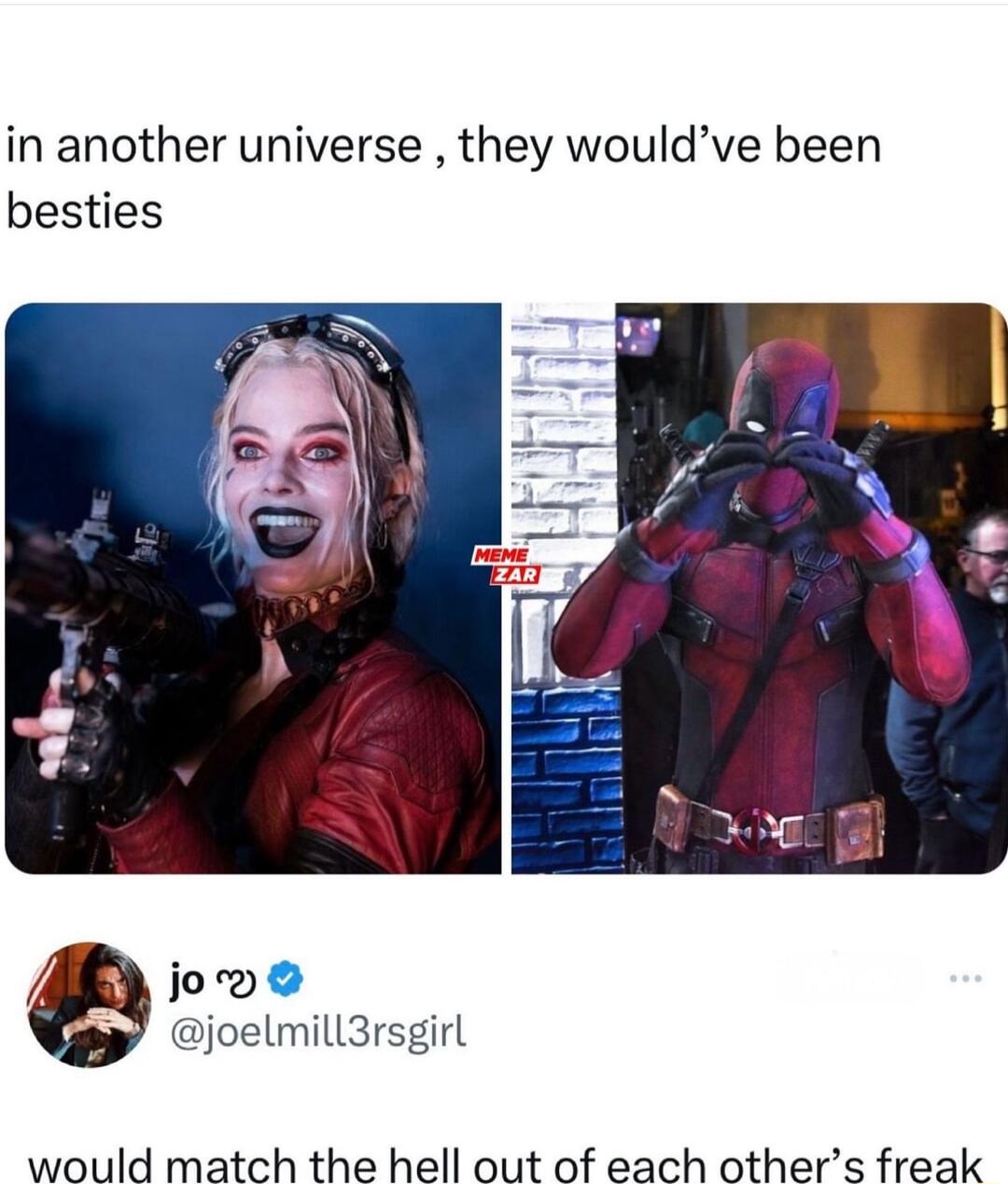 in another universe they wouldve been besties jo joelmill3rsgirl would match the hell out of each others freak