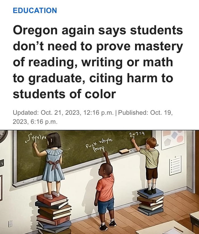 EDUCATION Oregon again says students dont need to prove mastery of reading writing or math to graduate citing harm to students of color Updated Oct 21 2023 1216 pm Published Oct 19 2023 616 pm