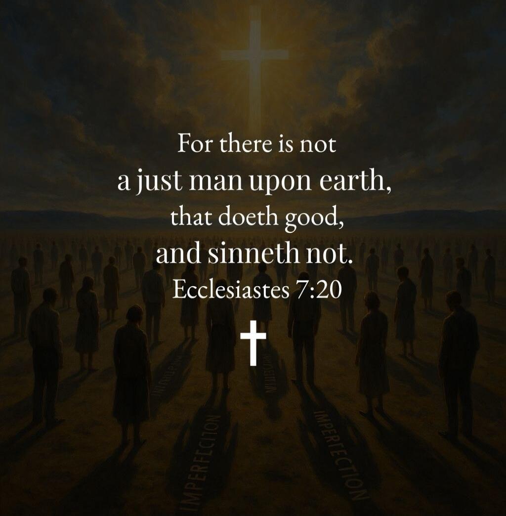 For there is not a just man upon earth, that doeth good, and sinneth not. Ecclesiastes 7:20