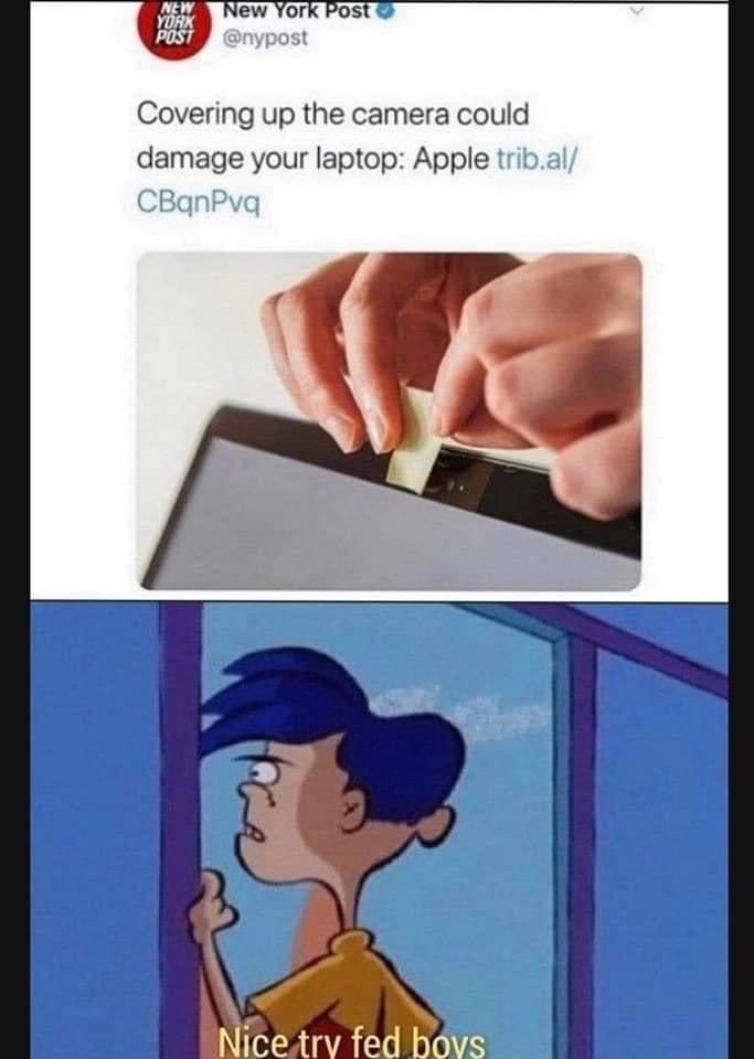 Covering up the camera could damage your laptop Apple t