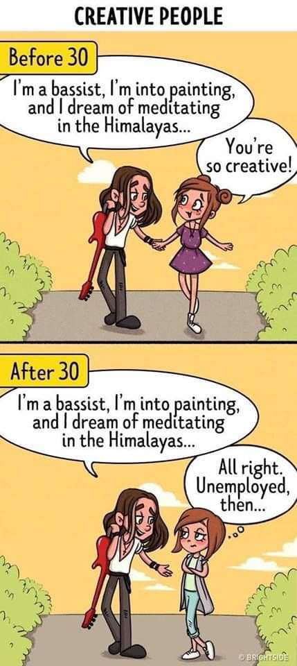 CREATIVE PEOPLE Before 30 Ima bassist Im into painting and dream of meditating in the Himalayas Ima bassist Im into painting and dream of meditating in the Himalayas