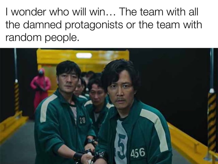 wonder who will win The team with all the damned protagonists or the team with random people