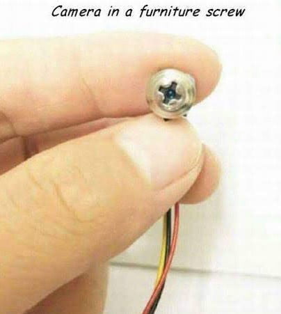 Camera in a furniture screw