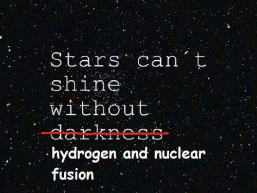 Starsican t shlne without darknress hydrogen and nuclear fusion