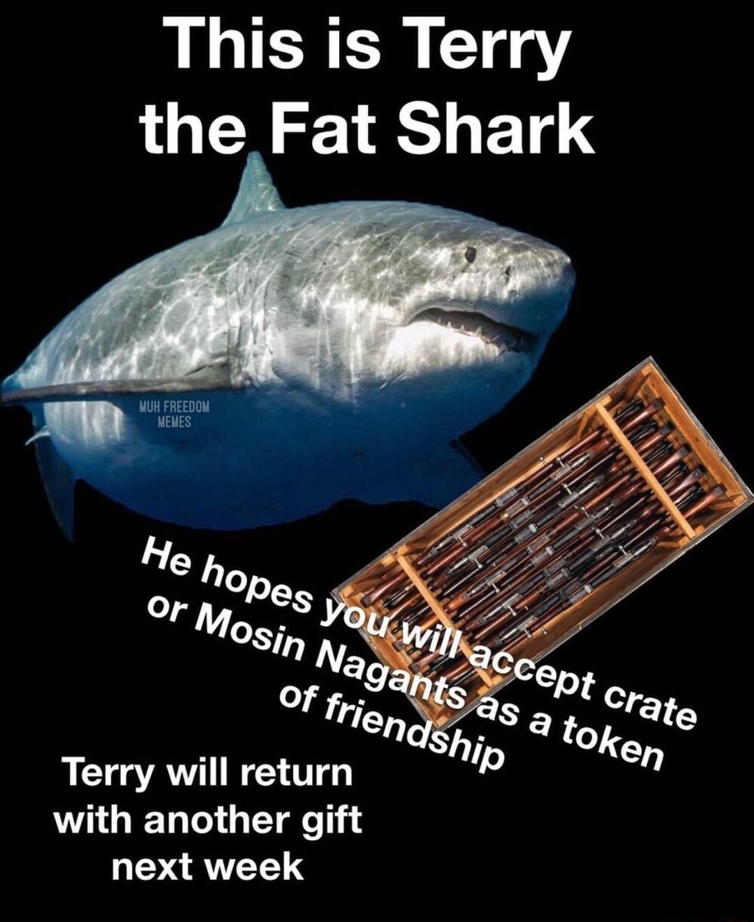 This is Terry the Fat Shark y MUH FREEDOM Terry will return with another gift next week