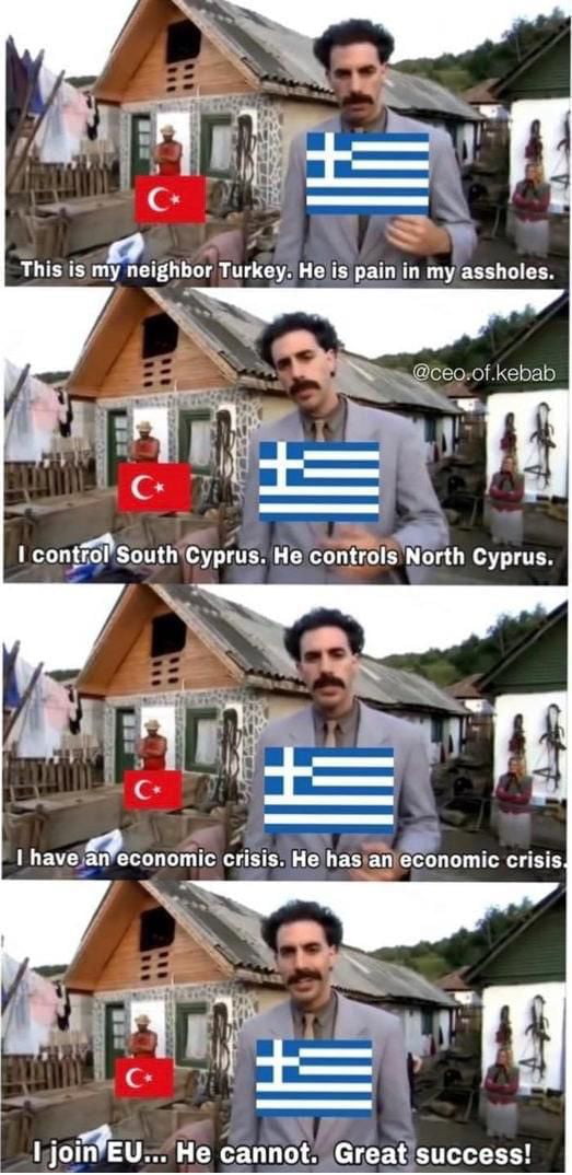Sw urkey Helis painjin my assholes 2 A rolSouthCyprus He controls North Cyprus 1 joiEU He cannot Greatsuccess