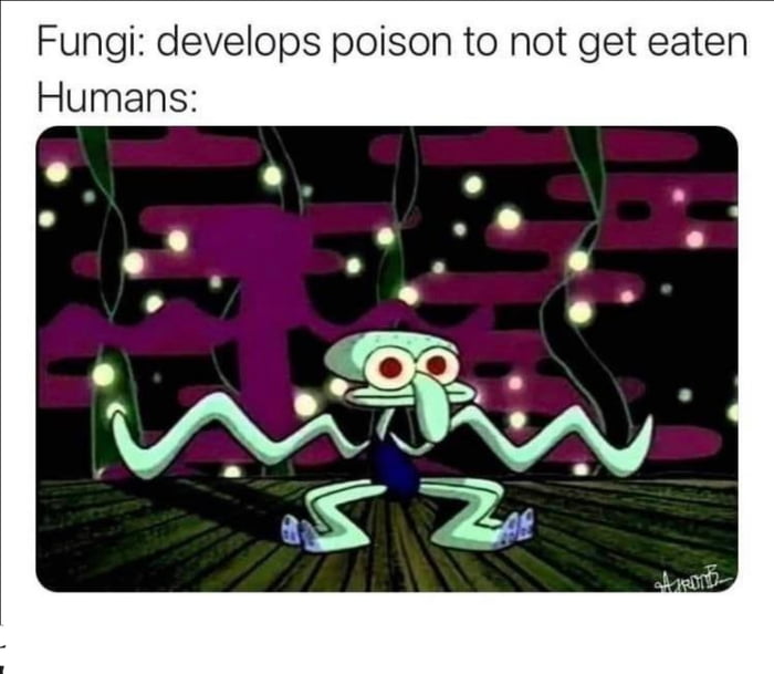 Fungi develops poison to not get eaten Humans