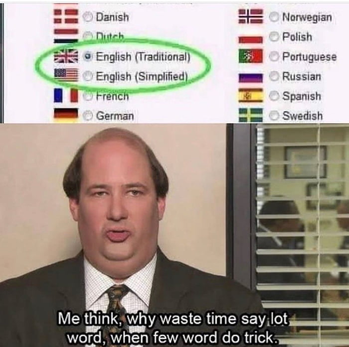 Danish Norwegian o Polish 9 English Traditional Portuguese English Simplified Russian n Spanish Swedish W ERGIRLE why WESCRANEIEE AL wom when few word do trick