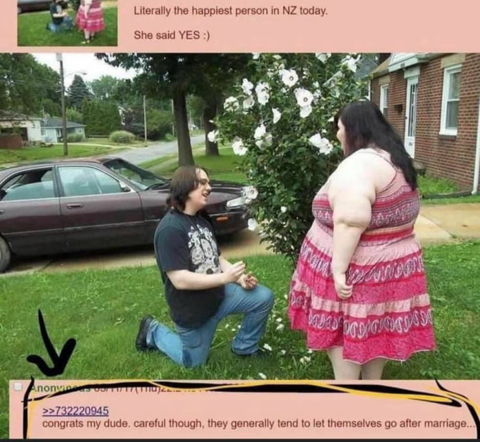 Literally the happiest person in NZ today She said YES 732220045 congrats my dude careful though they generally tend to let themselves go after marriage