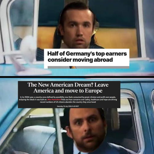 Half of Germany's top earners consider moving abroad. The New American Dream? Leave America and move to Europe. In its 250th year, a country once defined by possibility now feels consumed by greed, division and profit over people, eclipsing the ideals it was built on. Alex Hannaford finds out how concerns over safety, healthcare and hope are drivin