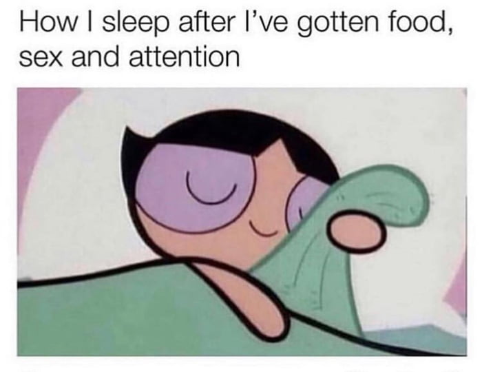 How sleep after Ive gotten food sex and attention