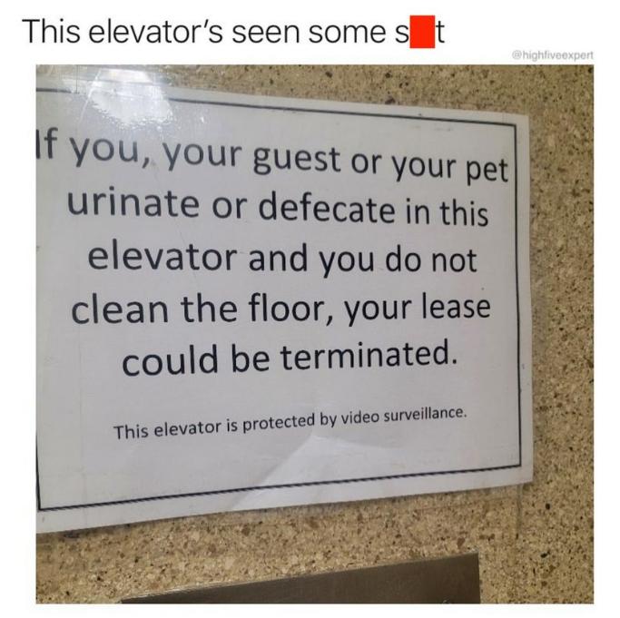 This elevators seen some sjit