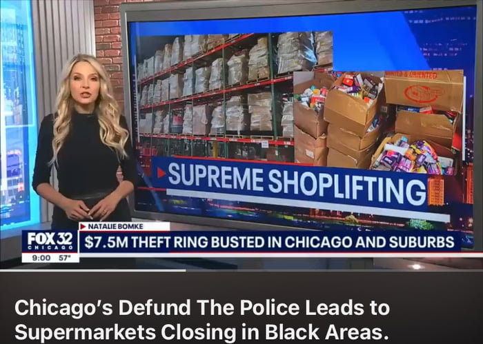 5M THEFT RING BUSTED IN CHICAGO AND SUBURBS Chicagos Defund The Police Leads to Supermarkets Closing in Black Areas