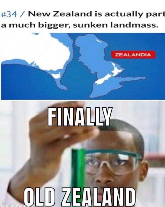 34 New Zealand is actually part a much bigger sunken landmass