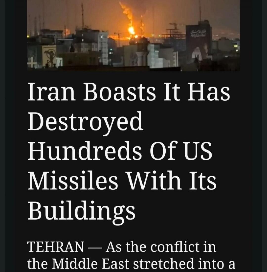Iran Boasts It Has Destroyed Hundreds Of US Missiles With Its Buildings. TEHRAN — As the conflict in the Middle East stretched into a