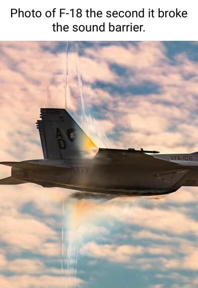 Photo of F 18 the second it broke the sound barrier B y