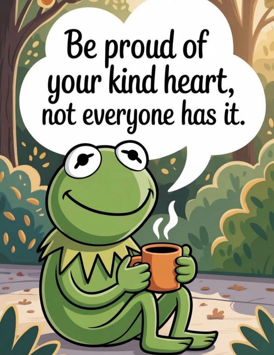 Be proud of your kind heart, not everyone has it.