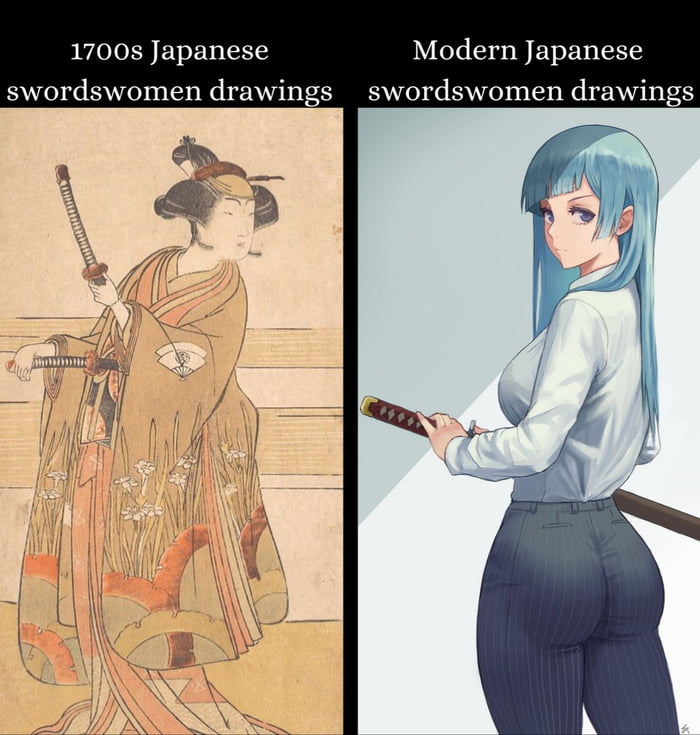 17008 Japanese Modern Japanese swordswomen drawings swordswomen drawings