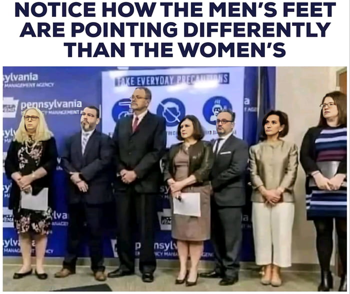 NOTICE HOW THE MENS FEET ARE POINTING DIFFERENTLY THAN THE WOMENS o TR