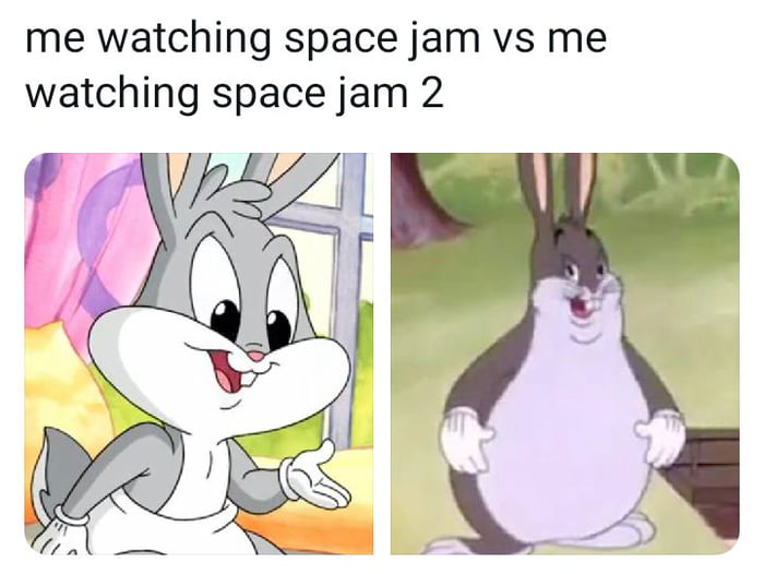 me watching space jam vs me watching space jam 2