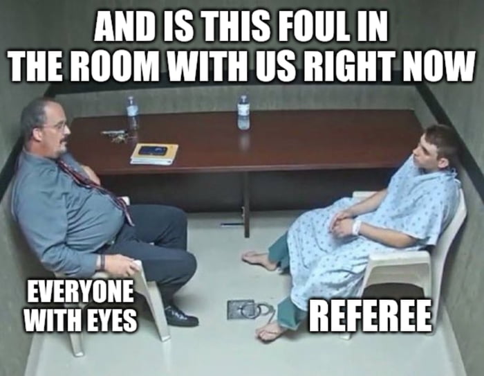 AND IS THIS FOUL IN THE ROOM WITH US RIGHT NOW EVERYONE WITH EYES REFEREE