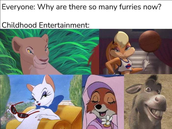 Everyone Why are there so many furries now ChlthoodEntertatnment B