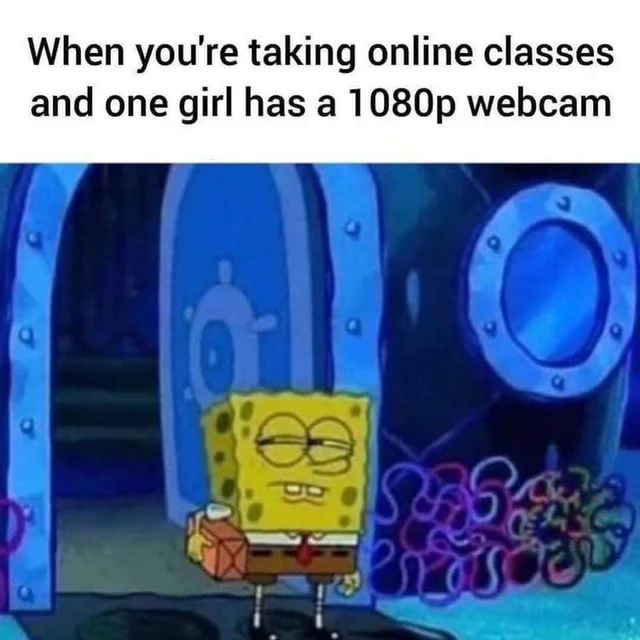 When youre taking online classes and one girl has a 1080p webcam