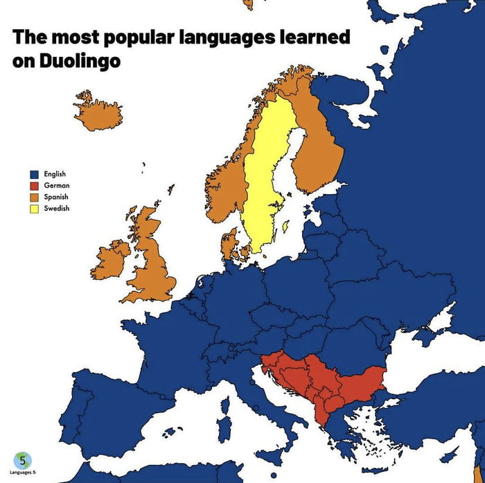 The most popular languages learned on Duolingo