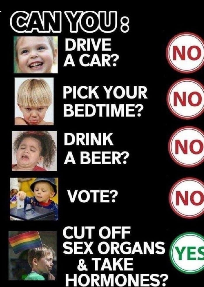 RCANNYOUL DRIVE ACAR PICK YOUR BEDTIME DRINK A BEER VOTE f CUT OFF 3 SEXORGANS TAKE HORMONES