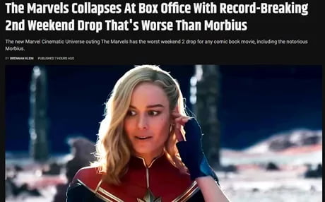The Marvels Collapses At Box Office With Record Breaking 2nd Weekend Drop Thats Worse Than Morbius