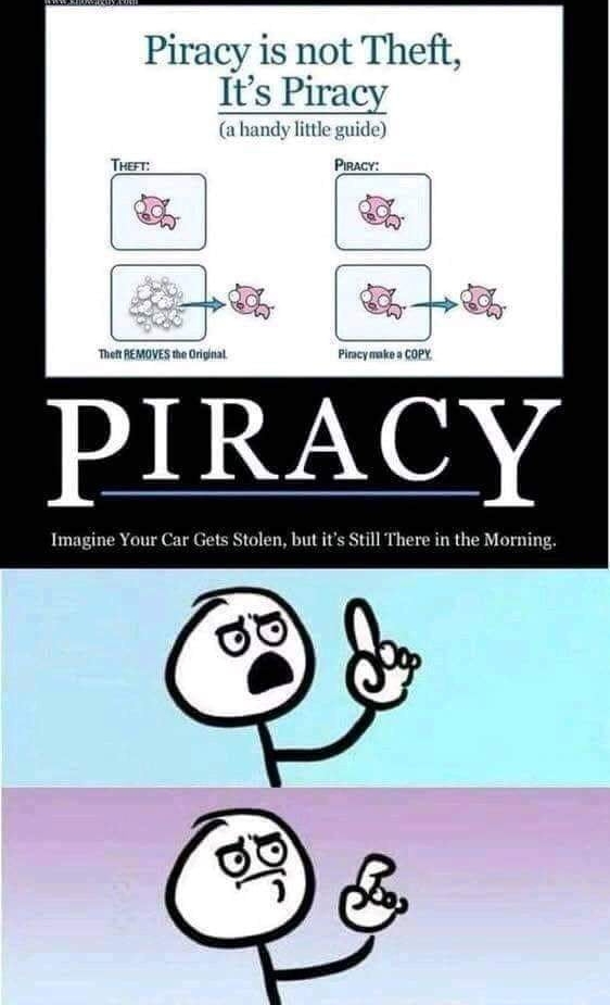 Piracy is not Theft Its Piracy a handy little guide TherT Pmacy Ee t Thet BEMOVES the Original