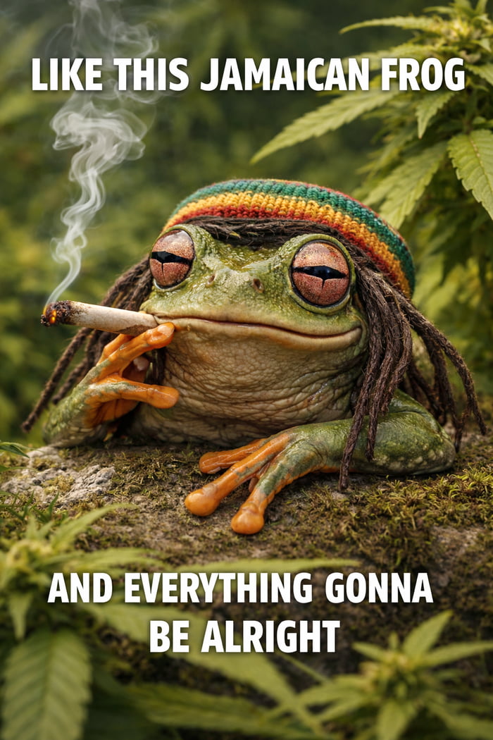 LIKE THIS JAMAICAN FROG AND EVERYTHING GONNA BE ALRIGHT