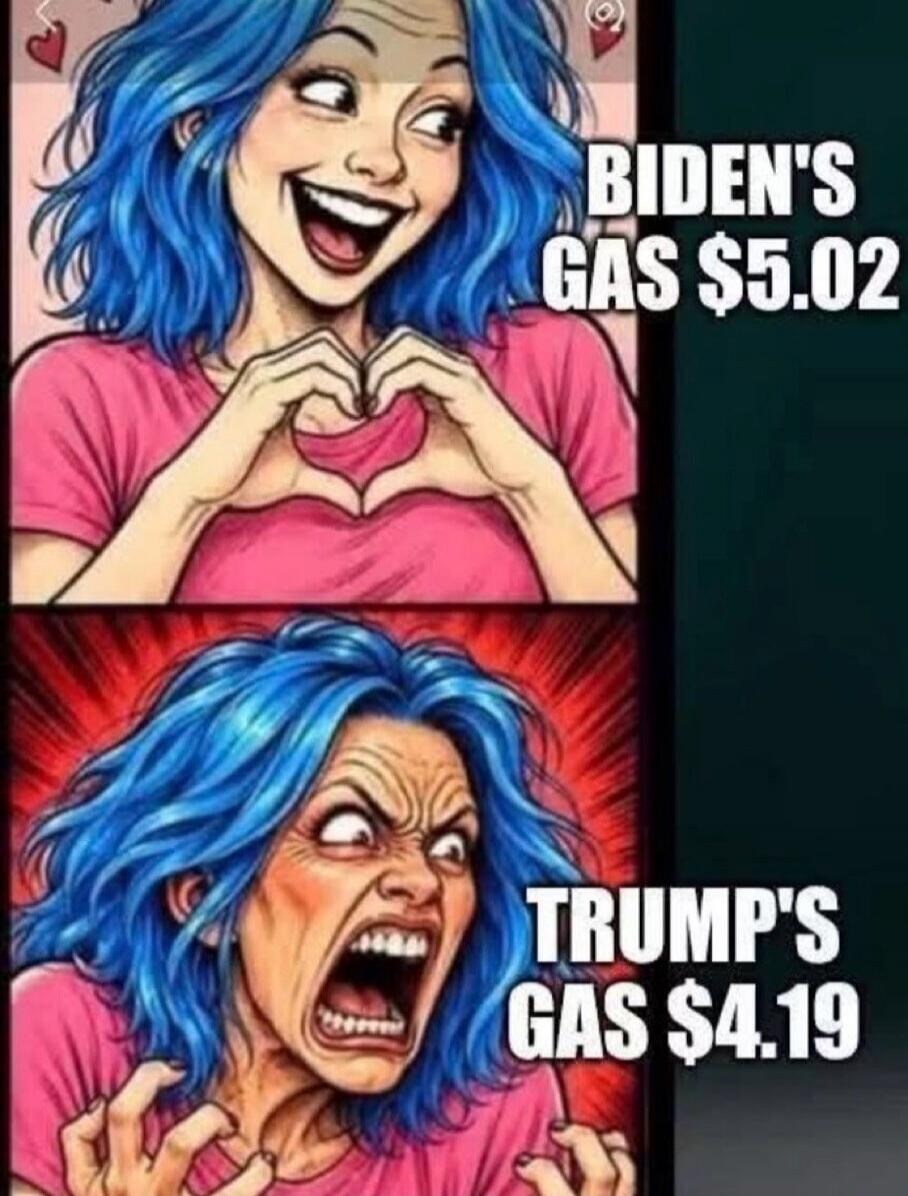 Biden's gas $5.02. Trump's gas $4.19.