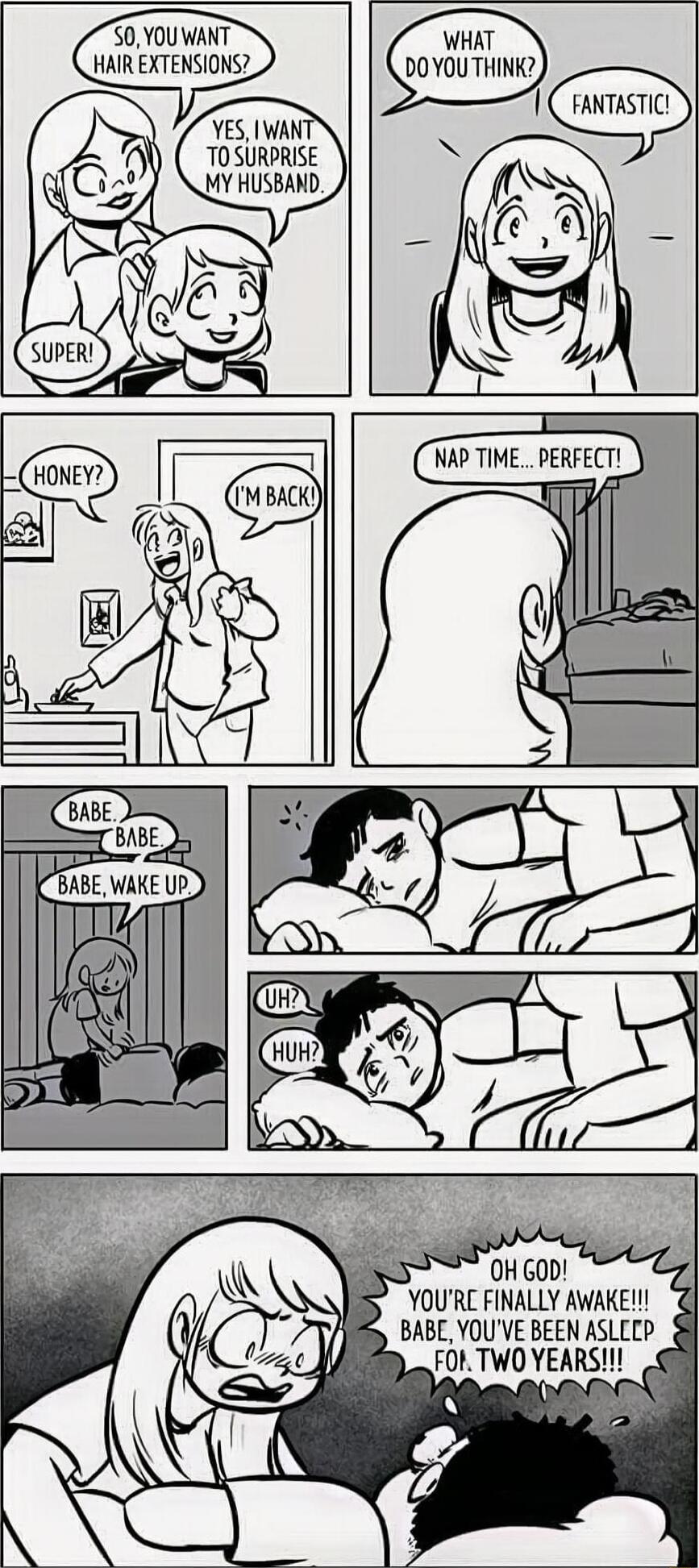 TOSURPRISE MY HUSBAMD YOURC FINALLY AWAKE g BABL YOUVE BEEN ASLLLP