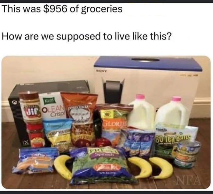 This was 956 of groceries How are we supposed to live like this