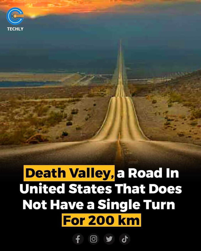Death ValleyELLCELE United States That Does Not Have a Single Turn For 200 km LANCIE