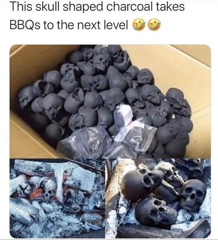 This skull shaped charcoal takes BBQs to the next level