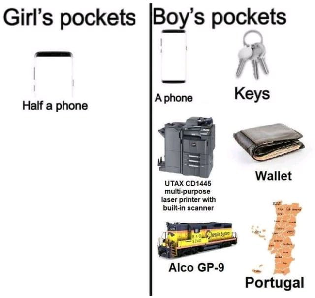 Girls pockets Bo _y s pockets emmewrre i Keys Half a phone Aphons Y B UTAX CD1445 waIIEt multi purpose laser printer with built in scanner e Alco GP 9 Portugal