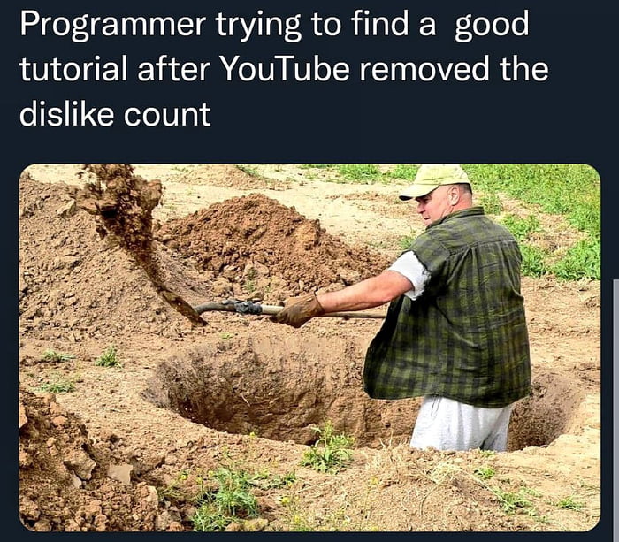 Programmer trying to find a good tutorial after YouTube removed the dislike count