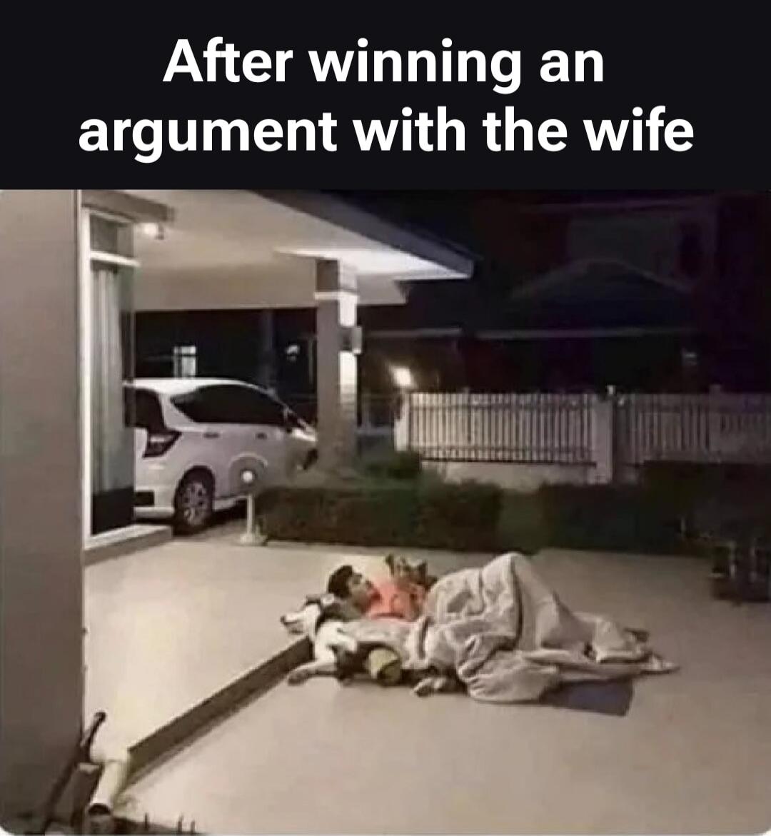 After winning an argument with the wife
