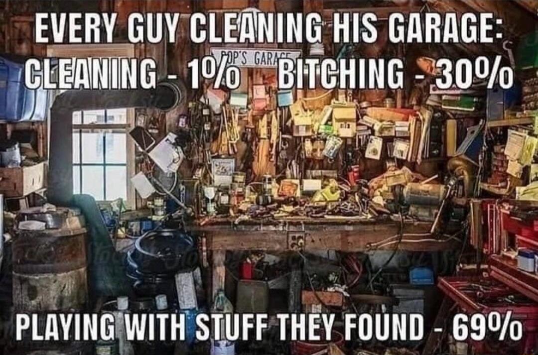 EVERY GUYCLEANING HIS GARAGE mla 1076 BHCHING 30 5 K e A PUGWHSEFF 111137 FUUND 69