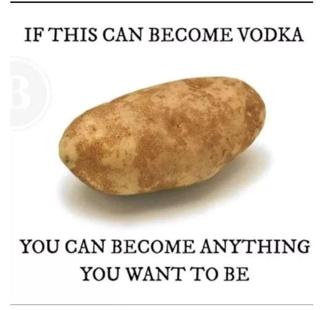 IF THIS CAN BECOME VODKA YOU CAN BECOME ANYTHING YOU WANT TO BE