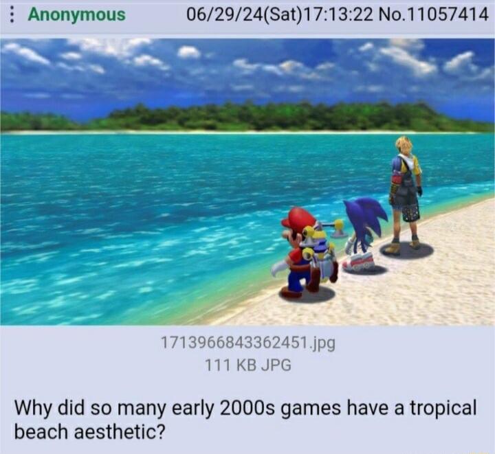 i Anonymous 062924Sat171322 No11057414 1713966843362451 jpg 111 KB JPG Why did so many early 2000s games have a tropical beach aesthetic